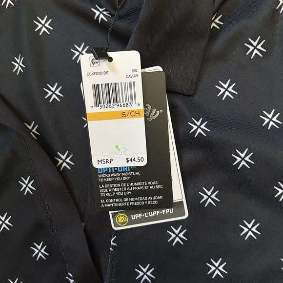 NWT Callaway Golf Ladies Chevron Floral Print Polo Black Small Performance - Picture 2 of 6